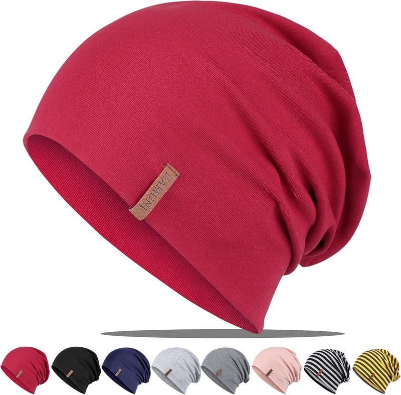 HAMUNI Slouchy Beanie for Women Cotton Beanies Hats Men Lightweight Soft Chemo Headwear Warm Skull Cap for All Seasons - Image 1